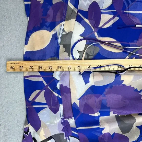 Diane Von Furstenberg 100% Silk Dress Long Sleeve Hi-Lo Floral Summer Dress Sz 6 - Picture 8 of 15